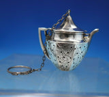 Webster Sterling Silver Tea Ball Teapot Shape Engraved Flowers 2" (#6829)