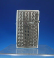 Sterling Silver Cigarette Case Push Button Engine Turned 2.55 ozt. (#6840)