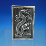 KMS Korean .900 Silver Matchbox Cover with Dragon 2 3/8" x 1 1/2" x 3/4" (#6842)