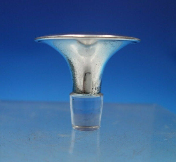 Sterling Silver and Glass Bottle Stopper Round #177 2" x 2" (#6844)