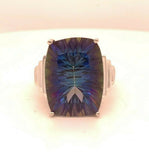 New Women's Ring 925 Sterling Silver Simulated Mystic Topaz Multi-Color Size 9