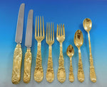 Chrysanthemum Gold by Tiffany Sterling Silver Flatware Set Service 82 pcs Dinner