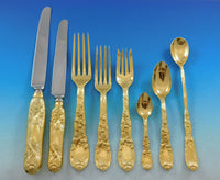 Chrysanthemum Gold by Tiffany Sterling Silver Flatware Set Service 82 pcs Dinner