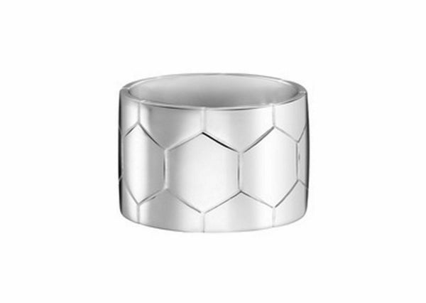 Code Royale Christofle Sterling Silver Wide Ring Band Geometric Modern New