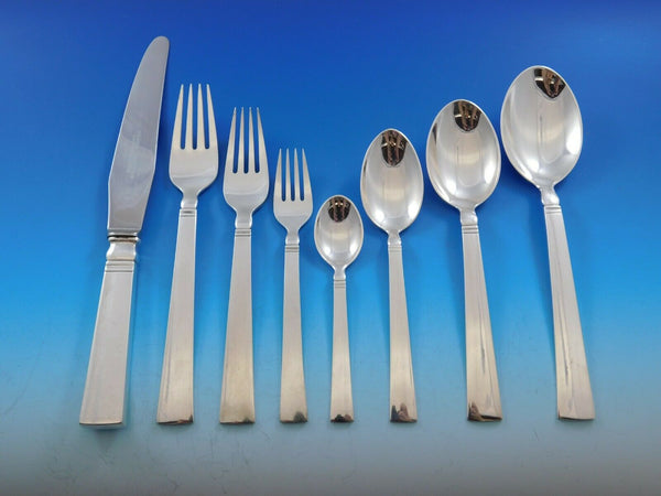 Blok by Georg Jensen Sterling Silver Flatware Set 8 Service 67 Pcs Dinner