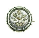 English Sterling Silver Pin with Applied Gold Sheffield Circa 1881 (#J1672)