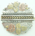 English Sterling Pin with Applied Gold Roses (#J2492)