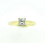 14k Yellow Gold Princess Cut 1/2 Carat Genuine Natural Diamond Ring .55ct #J2726