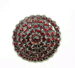 Victorian Genuine Natural Bohemian Garnet Rosette Pin (#J307)