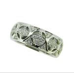 Wide 14k White Gold Genuine Natural Diamond Pierced Band 1/2cts (#J3738)