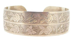 Sterling Engine Turned Cuff Bracelet with Roses and Butterflies (#J3968)