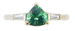 14k Gold .74ct Trillion Green Genuine Natural Tourmaline Ring w/ Diamonds #J4051