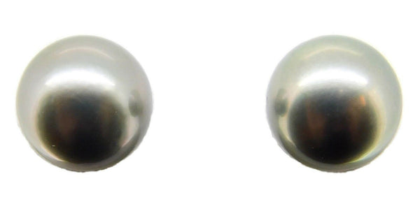 Grey Tahitian Pearl Earrings with 14k White Gold Posts (#J4085)