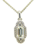 Platinum 1.22 Carat Genuine Natural Diamond Halo Pendant (#J4088)