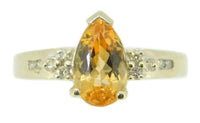 14k Gold 2.26ct Genuine Natural Precious Topaz Ring with Diamonds (#J4114)