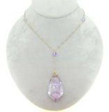 14k Gold Art Deco 68ct Genuine Natural Amethyst Necklace (#J4128)