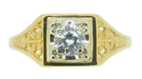 14k Yellow Gold Filigree .34ct Genuine Natural Diamond Ring (#J4131)