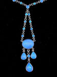 14k Yellow Gold Genuine Natural Opal Cabochon Necklace 12 Carats (#J4198)