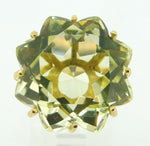 14k Golden Star Genuine Natural Quartz Ring (#J4244)