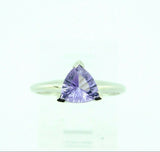 14k Gold 1.04ct Trillion Concave Cut Genuine Natural Amethyst Ring (#J4353)