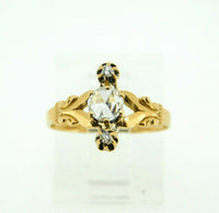 10k Rose Gold Victorian Rose Cut Genuine Natural Diamond Ring (#J4391)