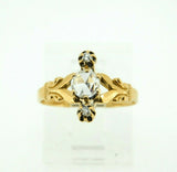 10k Rose Gold Victorian Rose Cut Genuine Natural Diamond Ring (#J4391)