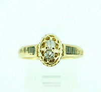 14k Yellow Gold Victorian Mine Cut Genuine Natural Diamond Ring (#J4433)