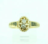 14k Yellow Gold Victorian Mine Cut Genuine Natural Diamond Ring (#J4433)