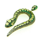 Large 14k Yellow Gold Genuine Natural Peridot Snake Pendant Enhancer (#J4464)