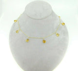 14k Yellow Gold 34 Carat Briolette Genuine Natural Citrine Necklace (#J4483)