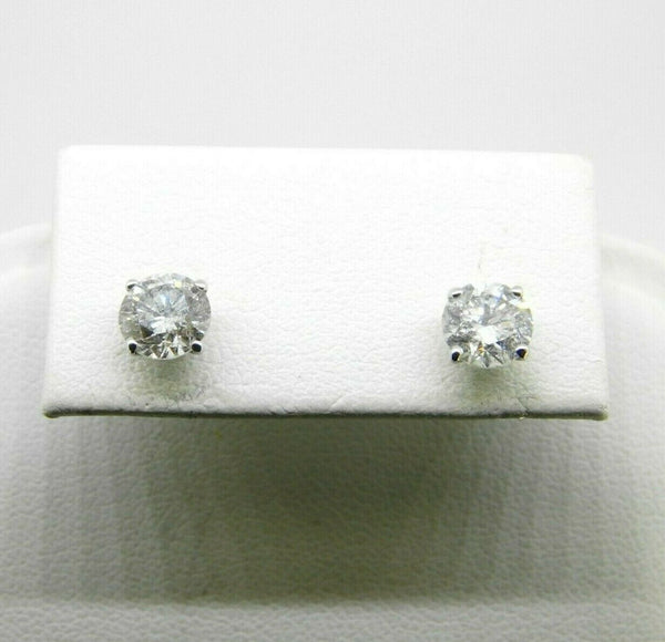 14k Gold 1.62ct Total Weight Genuine Natural Diamond Stud Post Earrings (#J4567)