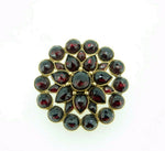 Genuine Natural Bohemian Garnet Pin with Large Rose Cut Garnets (#J4600)