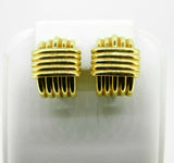 Pair of 18k Yellow Gold Bold Heavy Earrings (#J4613)