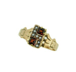 14k Yellow Gold Victorian Garnet and Seed Pearl Ring (#J4633)