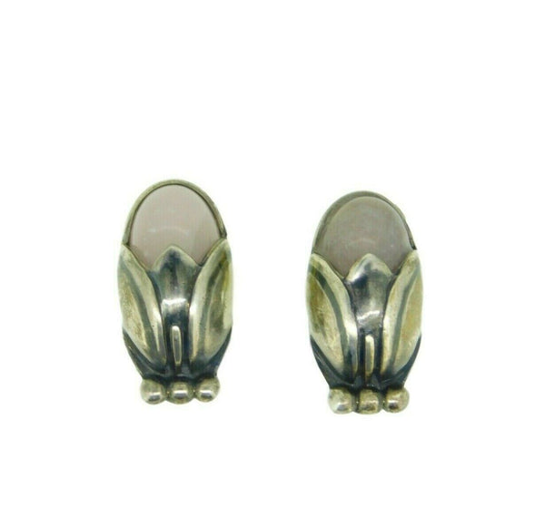 Georg Jensen 2011 Clip On Earrings with Rose Quartz (#J4656)