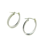 14k Simple Hoop White Gold Earrings (#J4712)