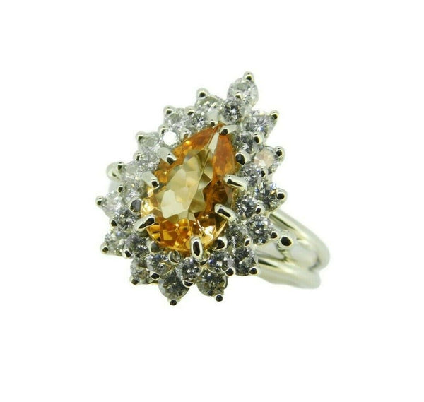 14k Gold 1.68ct Genuine Natural Precious Topaz and 3/4ct Diamond Ring (#J4730)