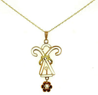 10k Victorian Pearl and Diamond Lavaliere (#J4782)
