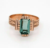 10k Rose Gold Victorian Ring 1.56ct Green Genuine Natural Tourmaline (#J4834)