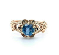 10k Yellow Gold Victorian .49ct Genuine Natural Aquamarine Ring (#J4984)