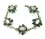 Sterling Arts and Crafts Genuine Natural Moonstone Bracelet (#J5017)