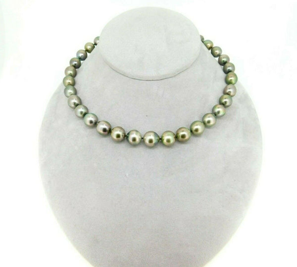 Strand of Silver Tahitian Pearls Necklace 10-12MM (#J5030)