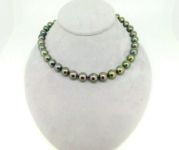 Large Tahitian Peacock Pearl Strand Necklace 10-12MM (#J5035)