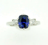 Platinum 2.36ct Blue Genuine Natural Sapphire Diamond Ring w/GIA Report (#J5036)