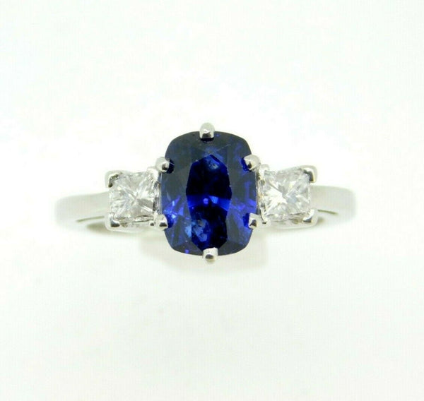 Platinum 2.36ct Blue Genuine Natural Sapphire Diamond Ring w/GIA Report (#J5036)