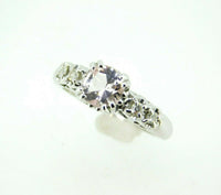 14k White Gold Pale Pink Genuine Natural Morganite and Diamond Ring (#J5045)