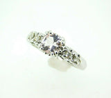 14k White Gold Pale Pink Genuine Natural Morganite and Diamond Ring (#J5045)