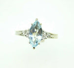 14k White Gold Marquise 1.24ct Genuine Natural Aquamarine Ring (#J5048)