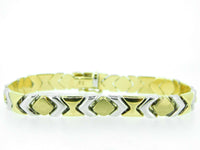14k Yellow and White Gold Chevron Bracelet (#J5064)