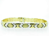 14k Yellow and White Gold Chevron Bracelet (#J5064)